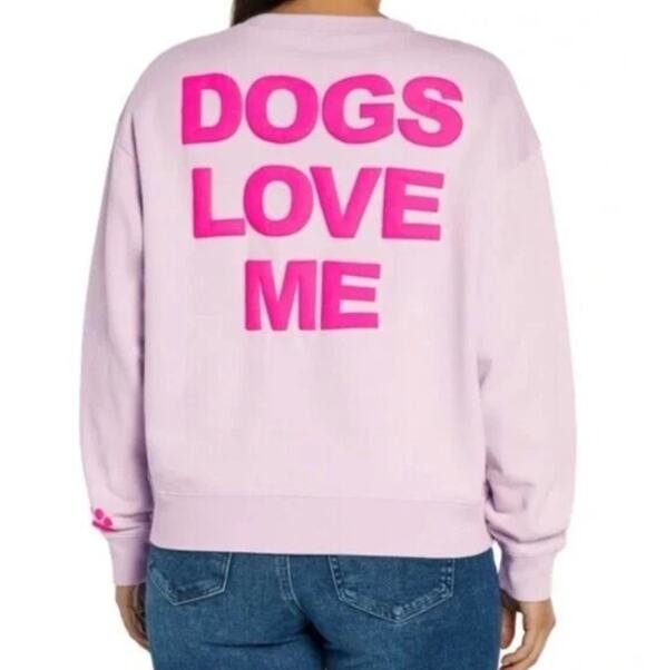 Wildfox Sweaters - WILDFOX new light lilac purple hot pink Dogs Love Me pullover crew sweater top